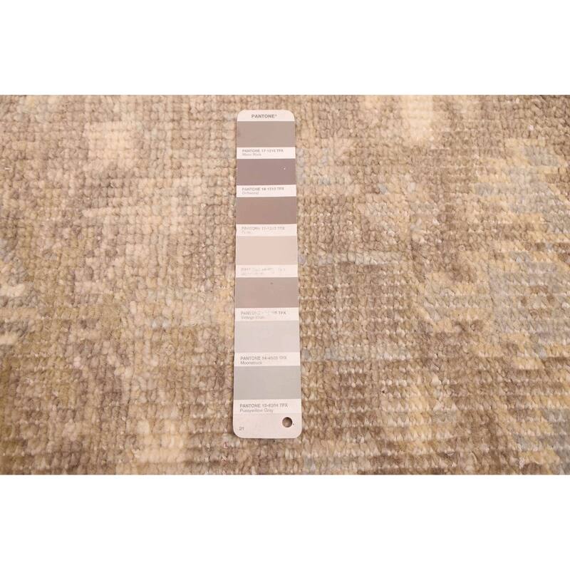 ECARPETGALLERY Hand-knotted Kavya Oushak Taupe Wool Rug - 7'10 x 9'10