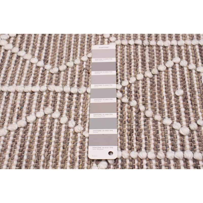 ECARPETGALLERY Braid weave Sienna Taupe Wool Rug - 6'2 x 9'0