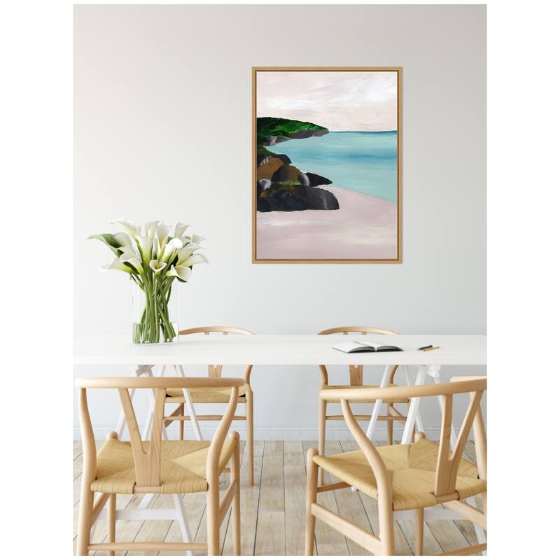 Kate and Laurel Sylvie Seascape Framed Canvas by Nikita Jariwala