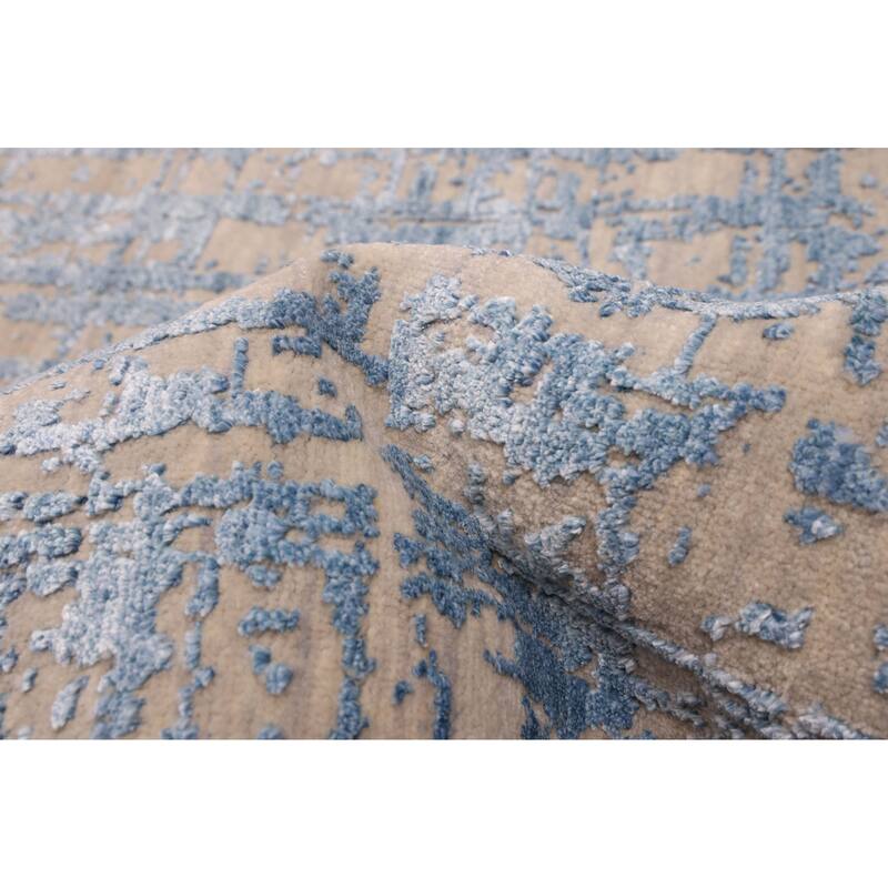 ECARPETGALLERY Hand-knotted Legacy Blue Silk, Wool Rug - 5'11 x 6'0