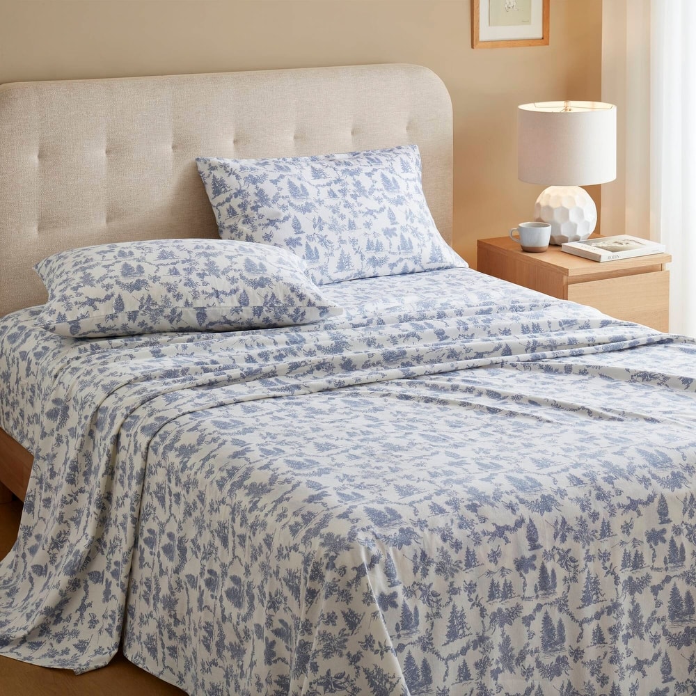 Madison Park Cozy Cotton Flannel Printed Sheet Set