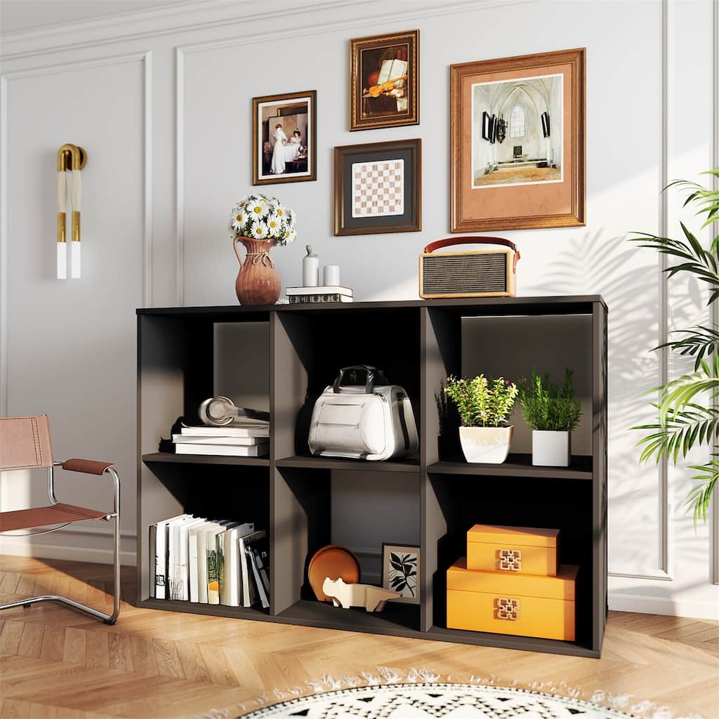 Cube Storage Organizer Shelf with Freestanding Bookshelf.