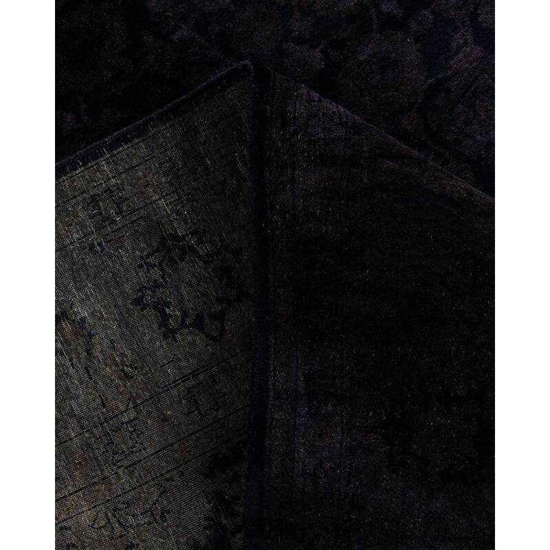 Fine Vibrance One-of-a-Kind Hand-Knotted Area Rug - Black, 6' 1" x 9' 3" - 6' 1" x 9' 3"