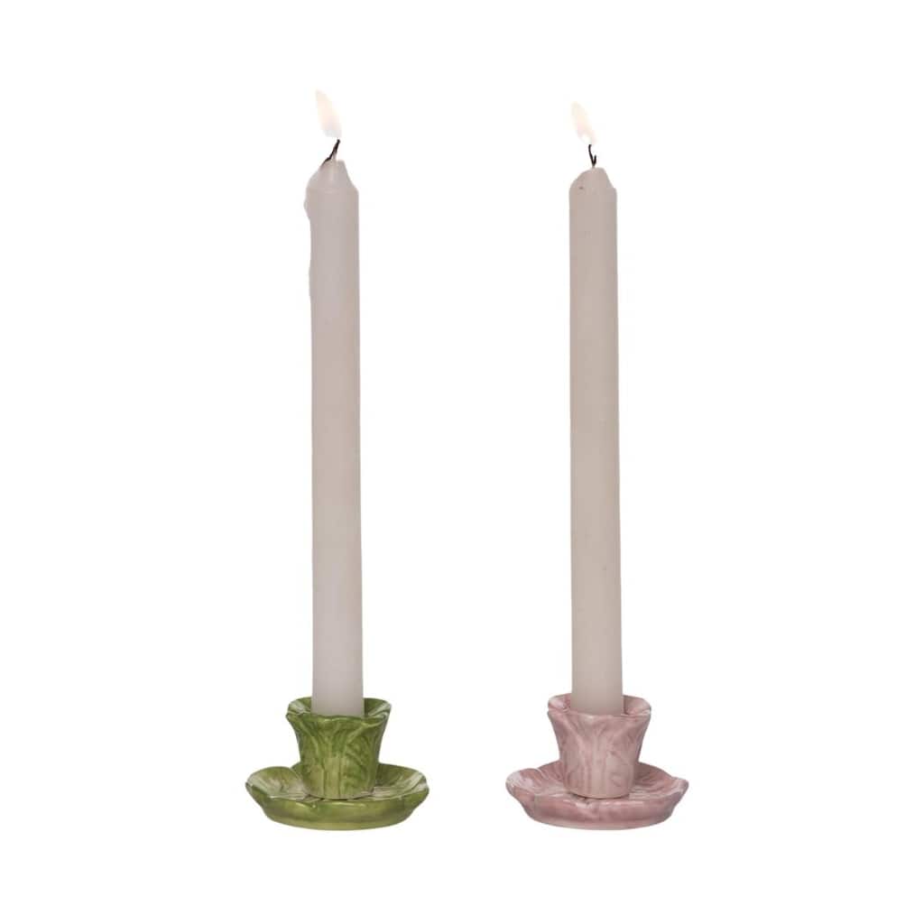 Transpac Ceramic Cabbage Candle Holder Set of 2 Home Decorations Easter