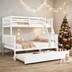 preview thumbnail 26 of 34, Twin over Full Wood Bunk Bed Convertible Beds with Twin Size Pull-Out Trundle