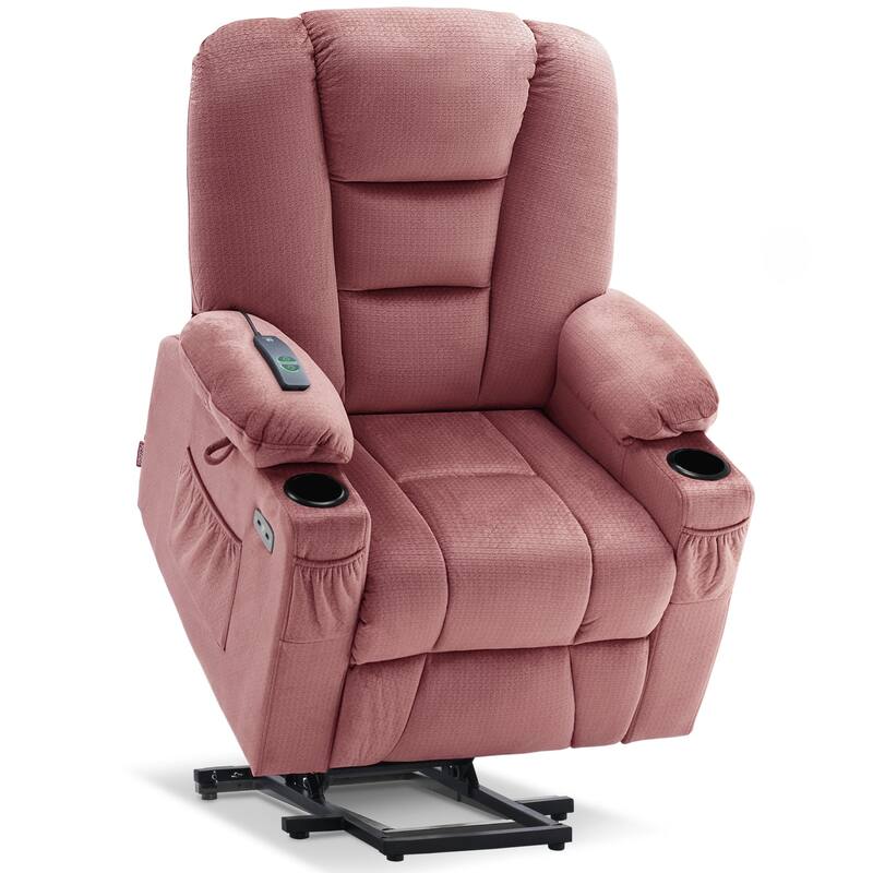MCombo Small Power Lift Recliner Chair with Massage and Heat for Short Elderly People, Fabric 7569
