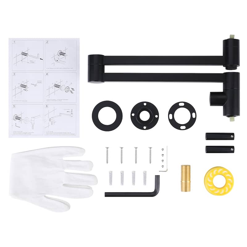 WOWOW Wall Mount Pot Filler Kitchen Faucet