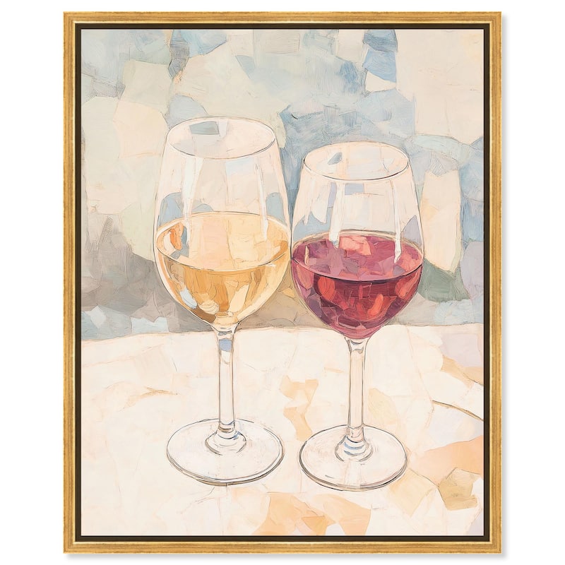 Wine Duo Canvas by Art Remedy - 16" x 20" - Gold