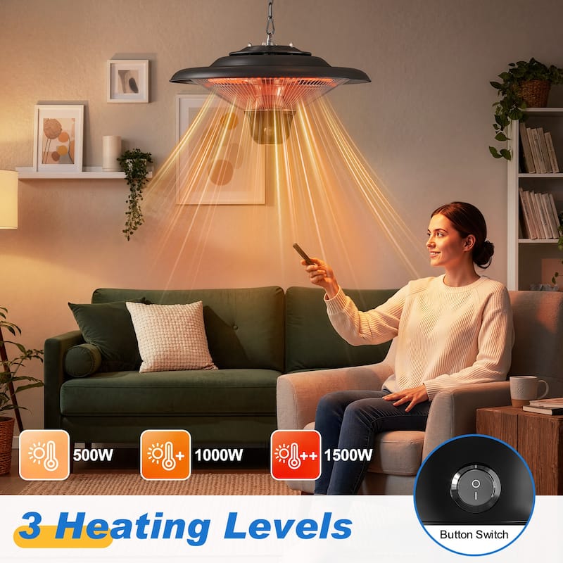 Electric Patio Heater with 3 Adjustable Modes