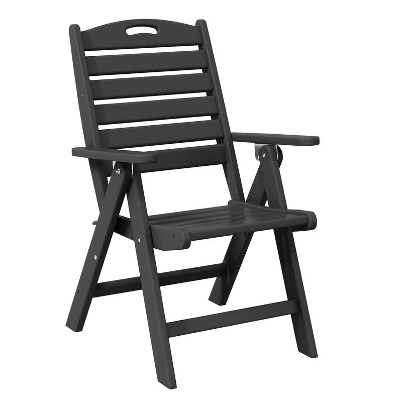 Laguna 7-Piece Rectangular Table Folding Highback Chair Dining Set