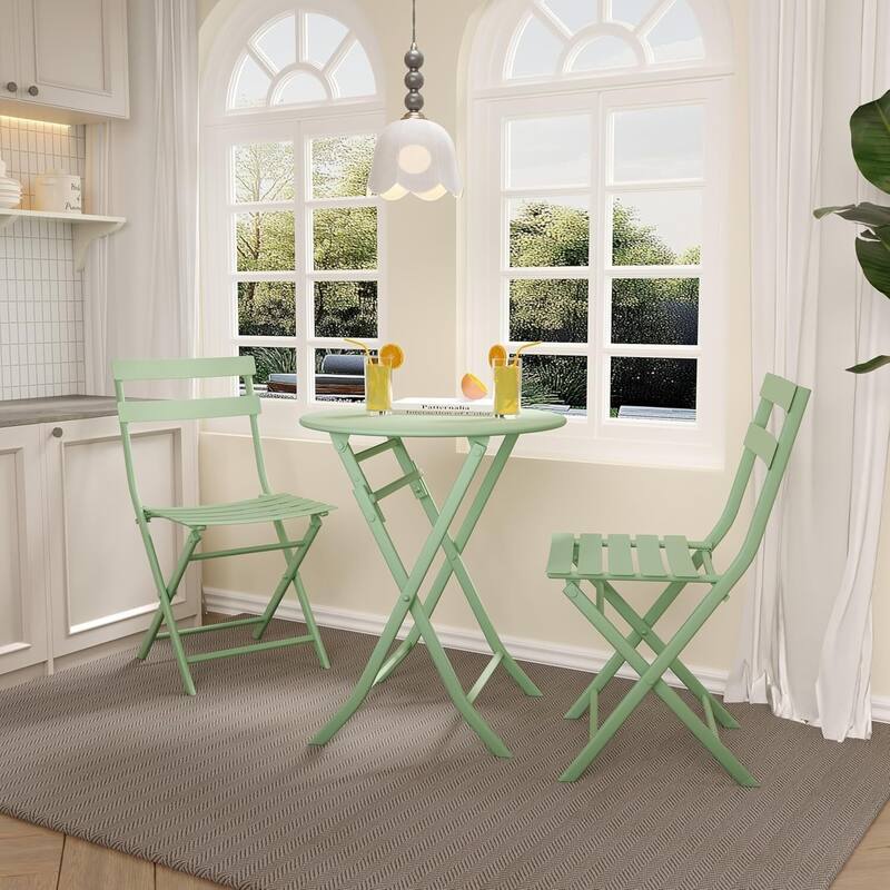 Outdoor Patio Foldable Bistro Set for Bar Garden Backyard