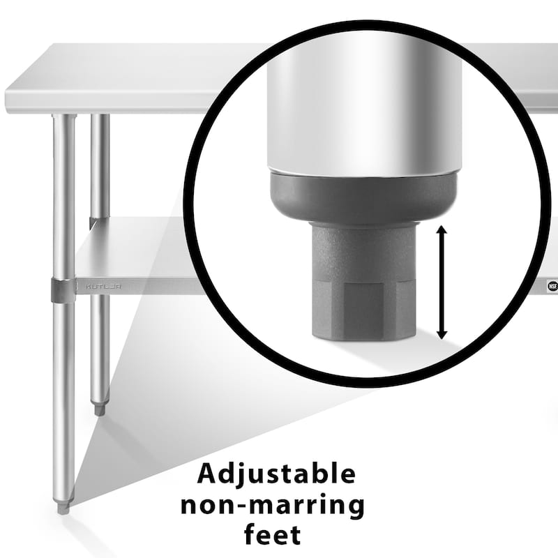 24 x 48 NSF Commercial Stainless Steel Table for Kitchen Prep and Work - 24" x 48"