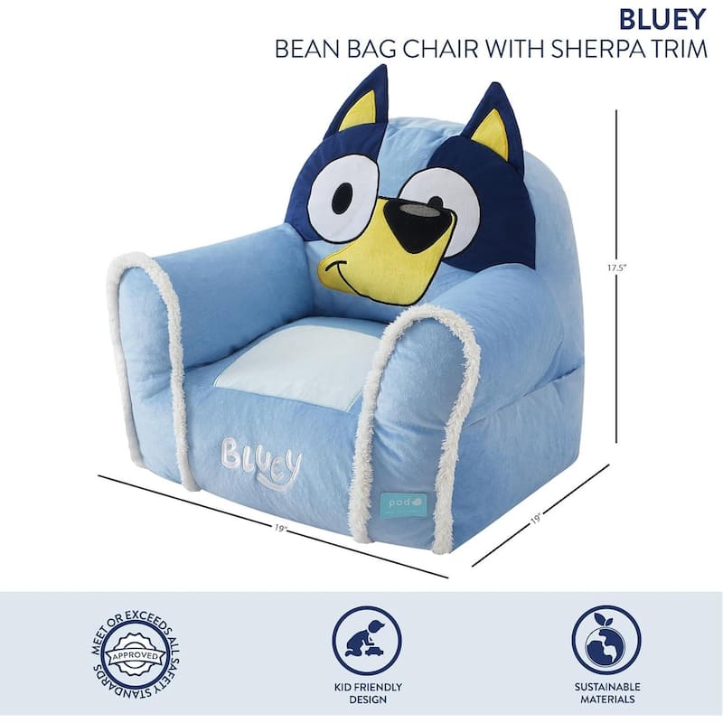 Bluey Figural Kids Upholstered Bean Bag Chair
