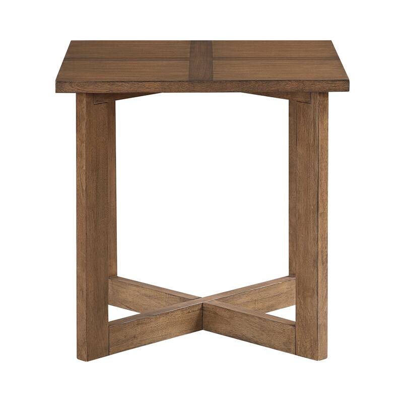 Murray 24" Transitional Square Wood Cross-Patterned End Table