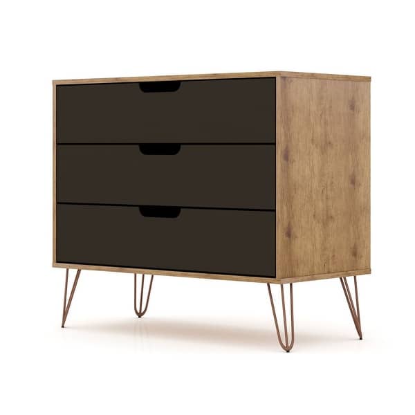 manhattan comfort rockefeller mid-century modern 3 drawer bedroom dresser Manhattan Comfort Rockefeller 35