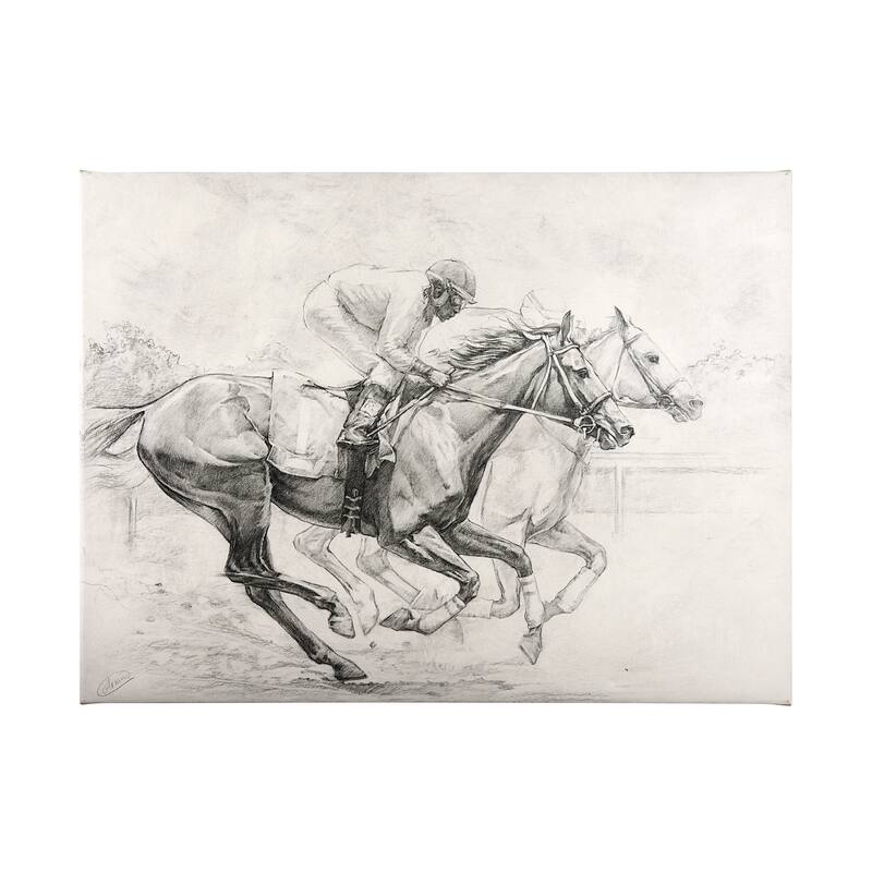 Horse Racing I (42 x 56) Canvas Art Print - Large