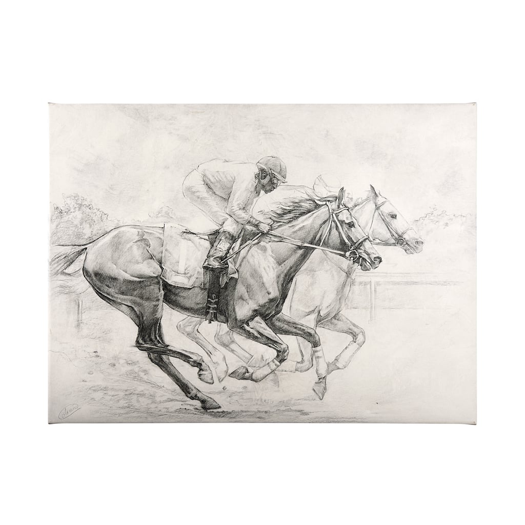 Horse Racing I (42 x 56) Canvas Art Print
