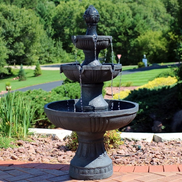 Sunnydaze Flower Blossom 3 Tiered Electric Fountain Lightweight - Choose Color