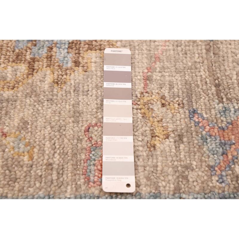 ECARPETGALLERY Hand-knotted Modern Oushak Taupe Wool Rug - 9'0 x 11'11