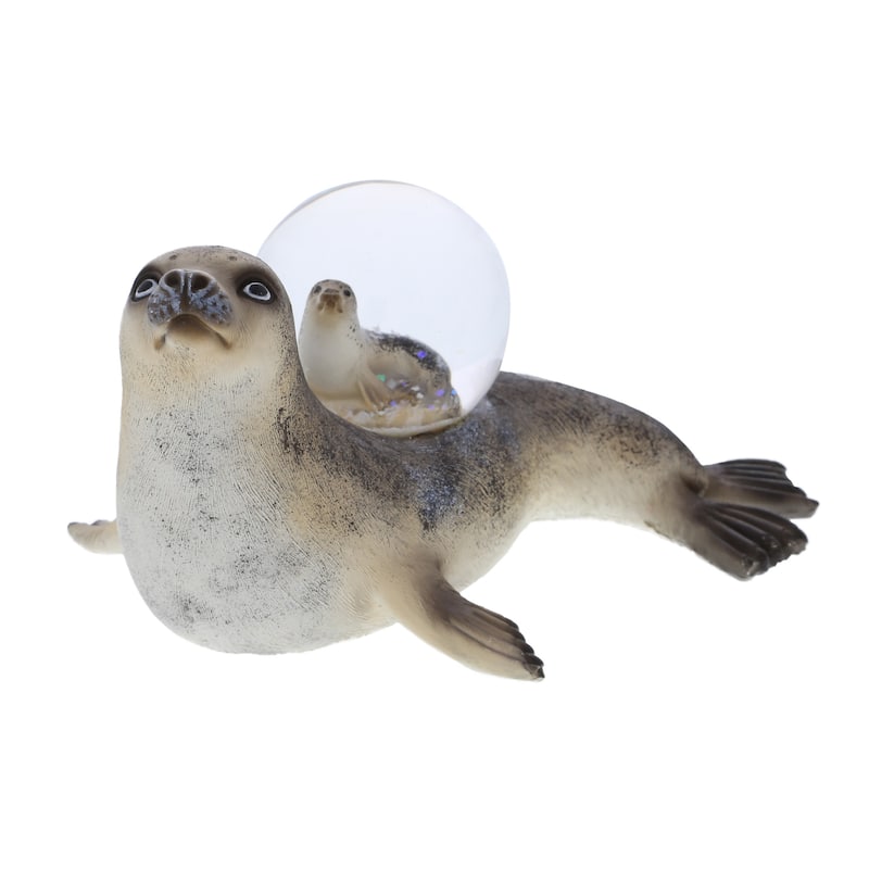 CoTa Global Seal Snow Globe - Figurine with Sparkling Glitter - 5Lx3.7Wx2.7H inches