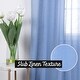 preview thumbnail 16 of 39, Aurora Home Textured Faux Linen Romantic Tie Top Curtain Panel Pair