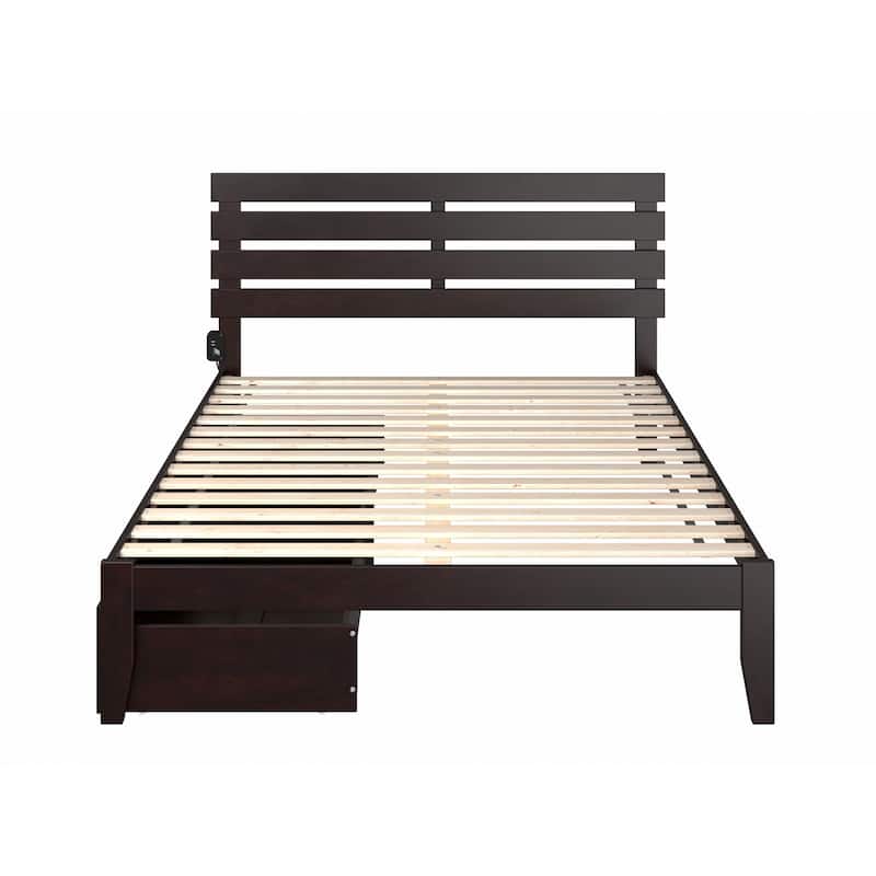 Espresso Bed with Drawers - Modern Bedroom Furniture, Storage Bed, Platform Bed