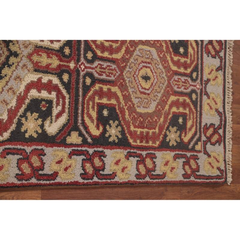 Kazak Runner Rug Handmade Oriental Grey Wool Carpet - 2'5"x 9'10"