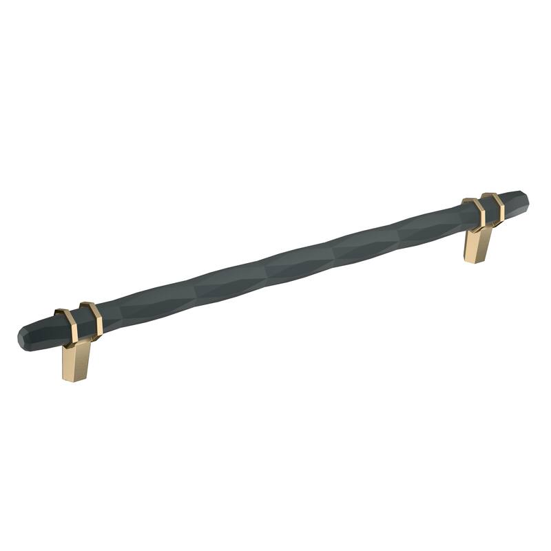 Amerock London 10-1/16 in (256 mm) Center-to-Center Black Bronze/Golden Champagne Cabinet Pull
