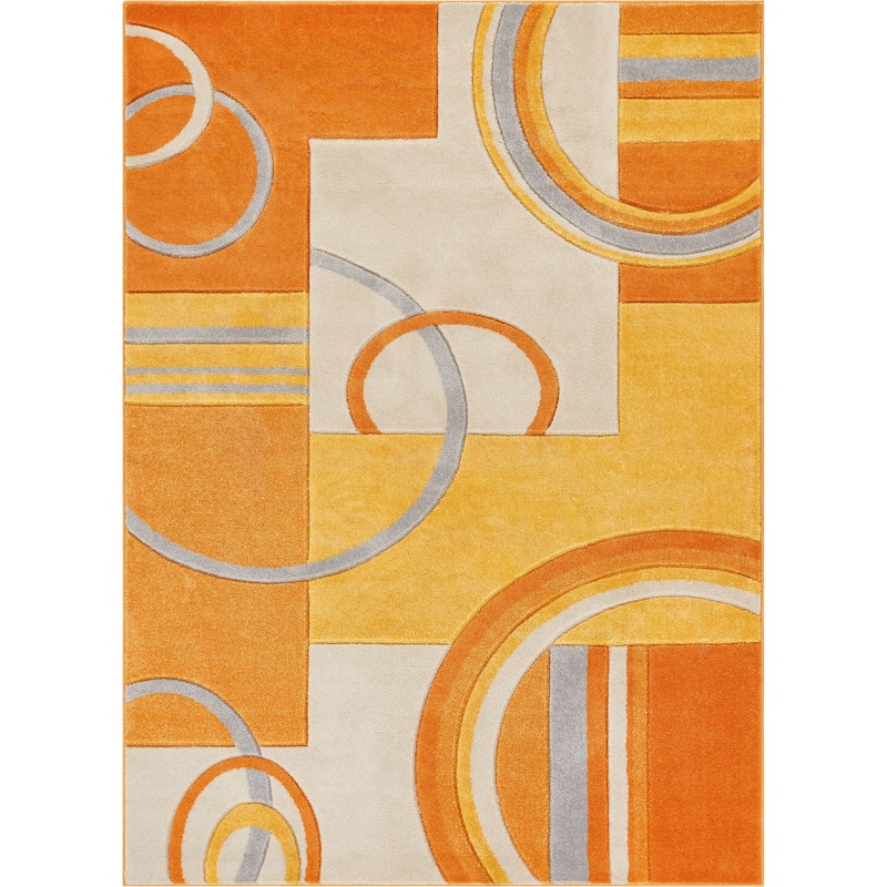 Well Woven Modern Geometric Arcs Shapes Area Rug 5'3 x 7'3