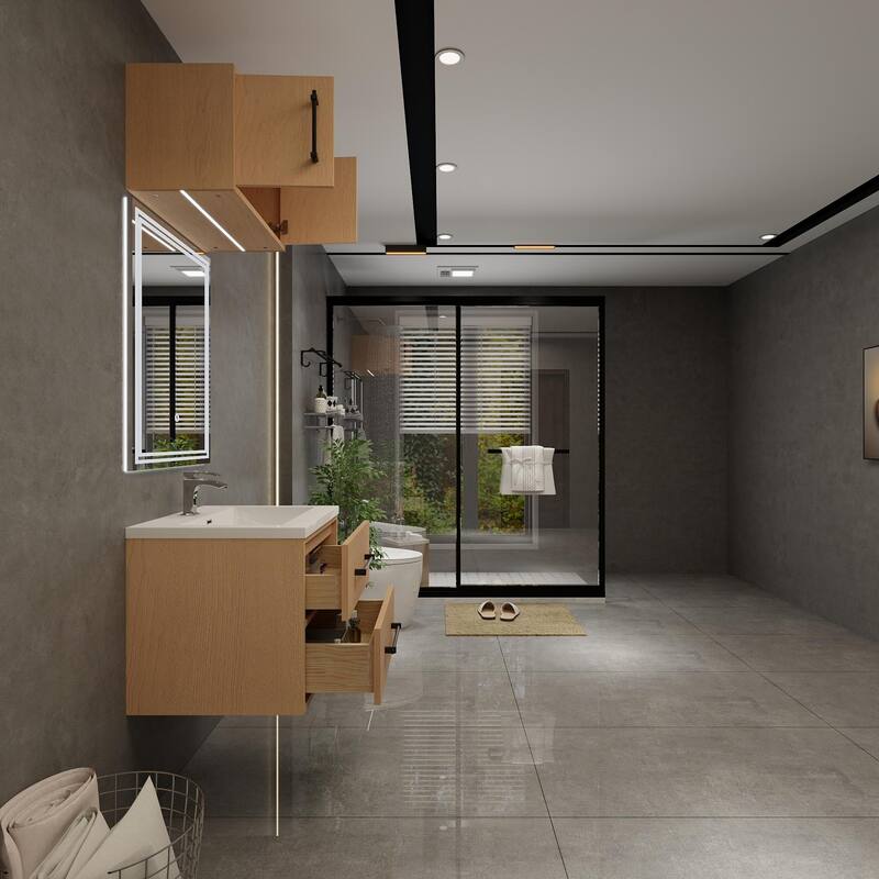 Victoria 24'' Wall-Mounted Vanity Set with Motion Sensor LED light Top Cabinet