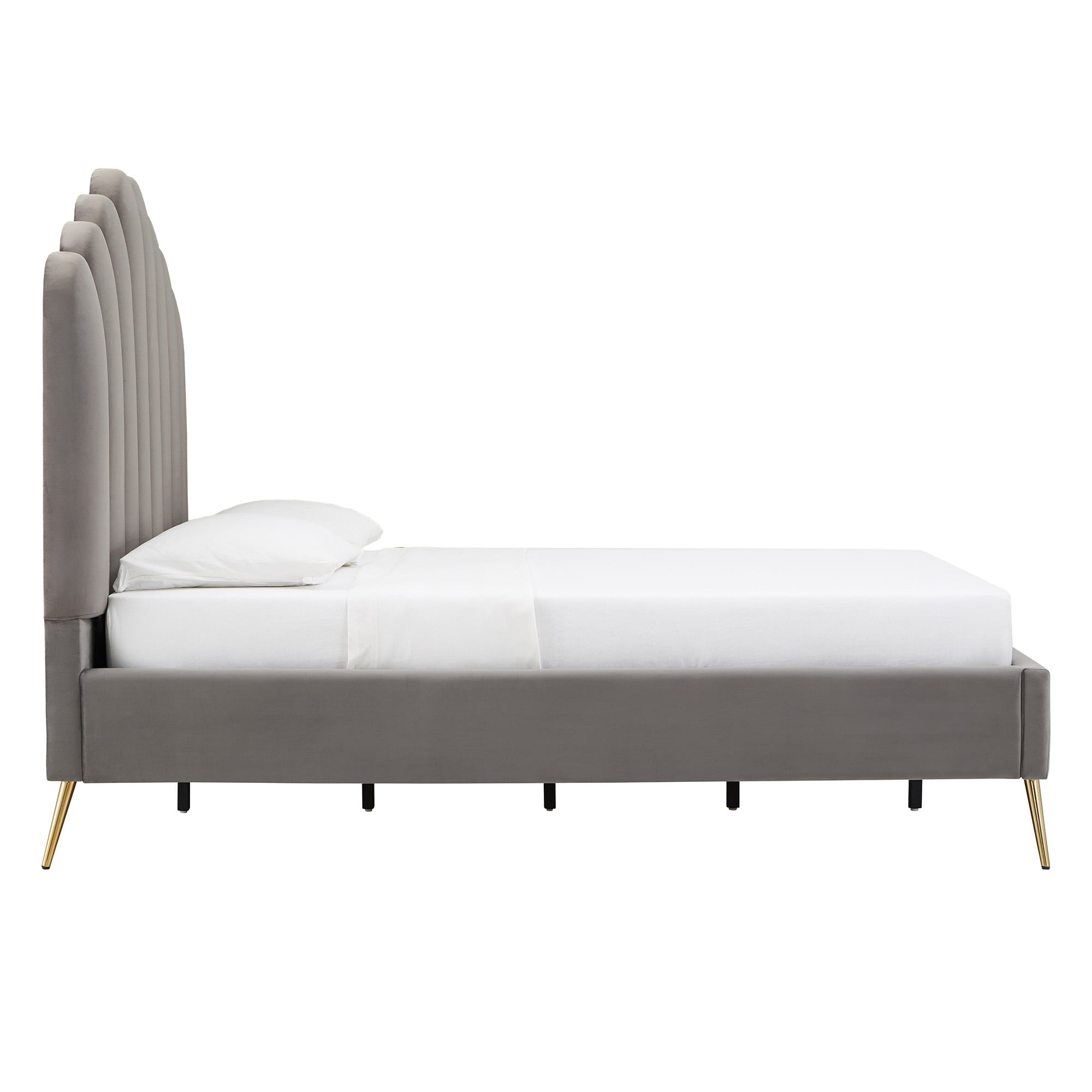 Jules pleated velvet wingback cheap bed by inspire q modern