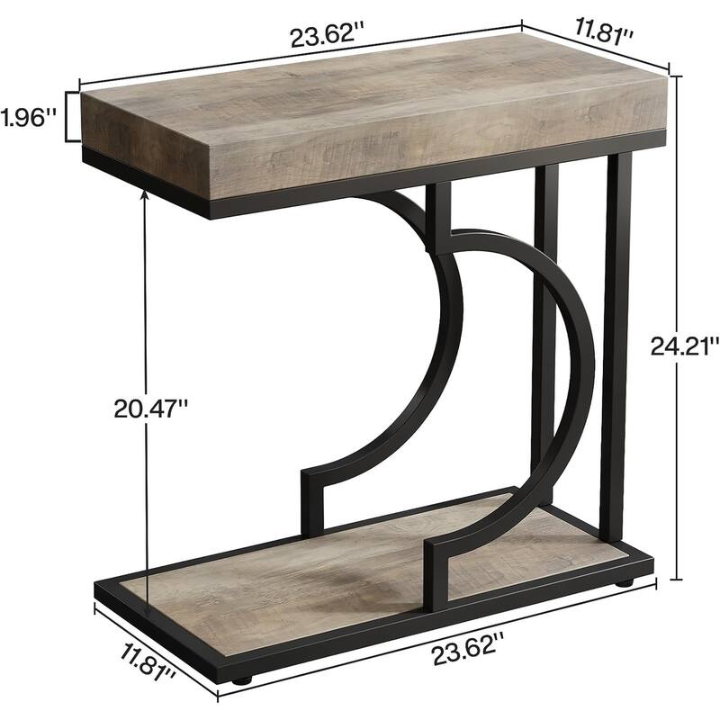 Narrow Side Table End Table Modern Bedside Tables Small Chairside Table for Couch, Sofa Table for Living Room