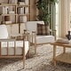 preview thumbnail 9 of 8, Spencer Boucle Accent Chair, Bohemian Armchair with Solid Wood Frame and Upholstered Foam Cushion