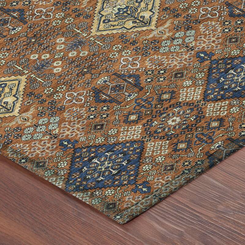 Machine Washable Indoor/ Outdoor Global Flory Chantille Rug