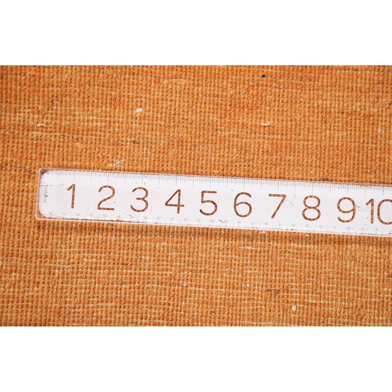 Orange Gabbeh Modern Rug Hand-Knotted Wool Carpet - 4'0"x 5'9"