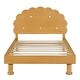 preview thumbnail 5 of 16, Walnut Wood Frame Twin Platform Bed with Cookie-Shaped