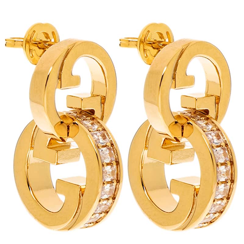 Gucci Blondie Intertwined Crystal Earrings - Gold-tone