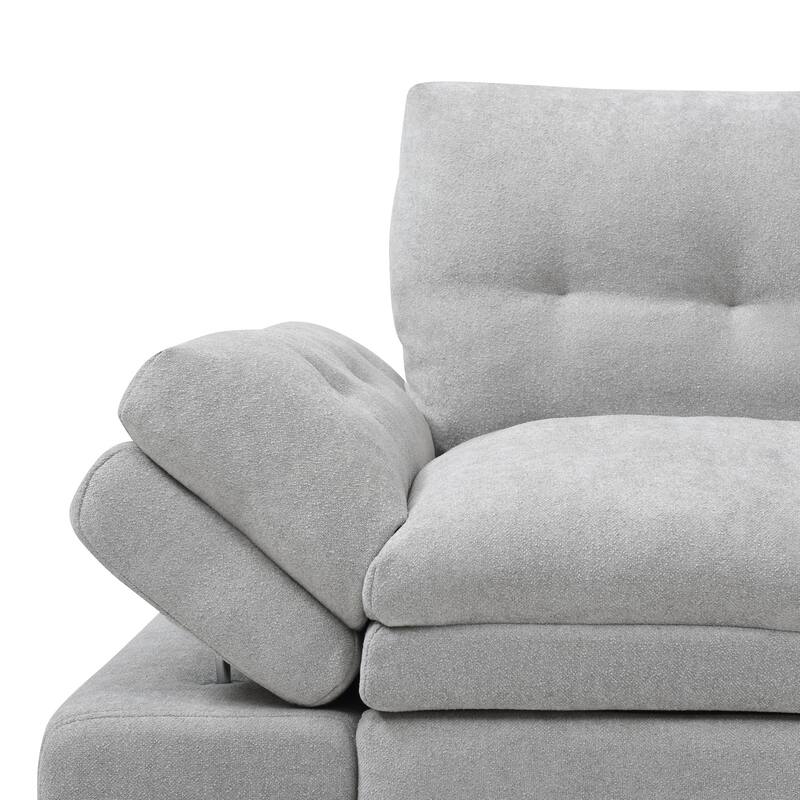 Multi-Functional Sleeper Sofa with Adjustable Armrest, Convertible Sofa Bed Loveseat Upholstery Sleeper Couch