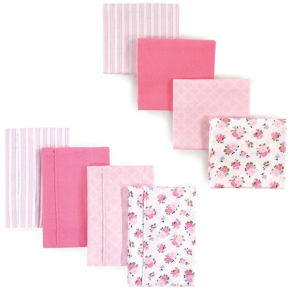 slide 1 of 1, Luvable Friends Infant Girl Cotton Flannel Burp Cloths and Receiving Blankets, 8-Piece, Garden, One Size - Garden - One Size One Size - Garden