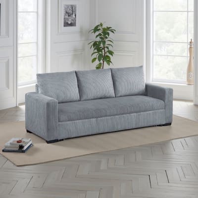 Billy Convertible Pull Out Sofa Bed, Gray Corduroy, 85 Inch