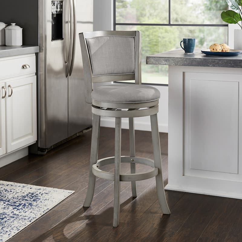 Menas Upholstered Back Swivel Stool by iNSPIRE Q Classic