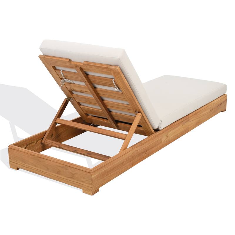 SAFAVIEH Couture Montford Brazilian Teak Chaise Lounge - 81"W x 33"D x 31"H