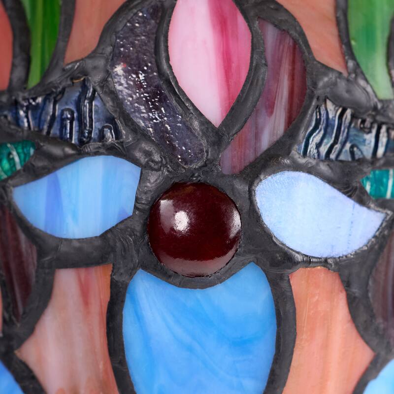 River of Goods Double Lit Stained Glass 24-Inch Table Lamp - 17" x 17" x 24"