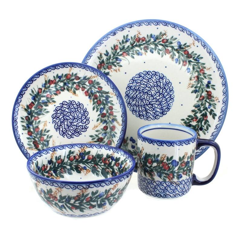 Blue Rose Polish Pottery WR Unikat Dinnerware (4 PC) - Berry