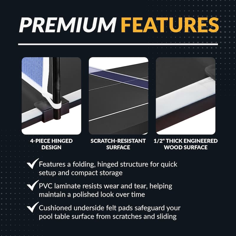 Quick Set 12mm Table Tennis Conversion Top - Black