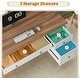 preview thumbnail 79 of 156, Farmhouse Executive L Shaped Desk Home Office Desk with Drawers and Storage Cabinet & Power Outlet