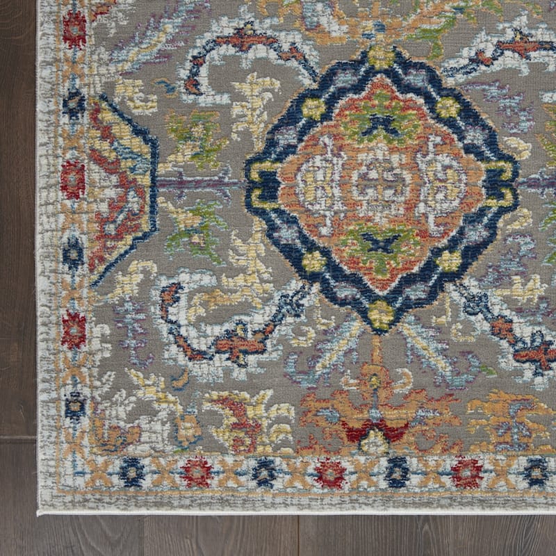 Jigop Power Loomed Distressed Floral Traditional Non Skid Area Rug By HomeRoots - 72' X '48' X '0.5