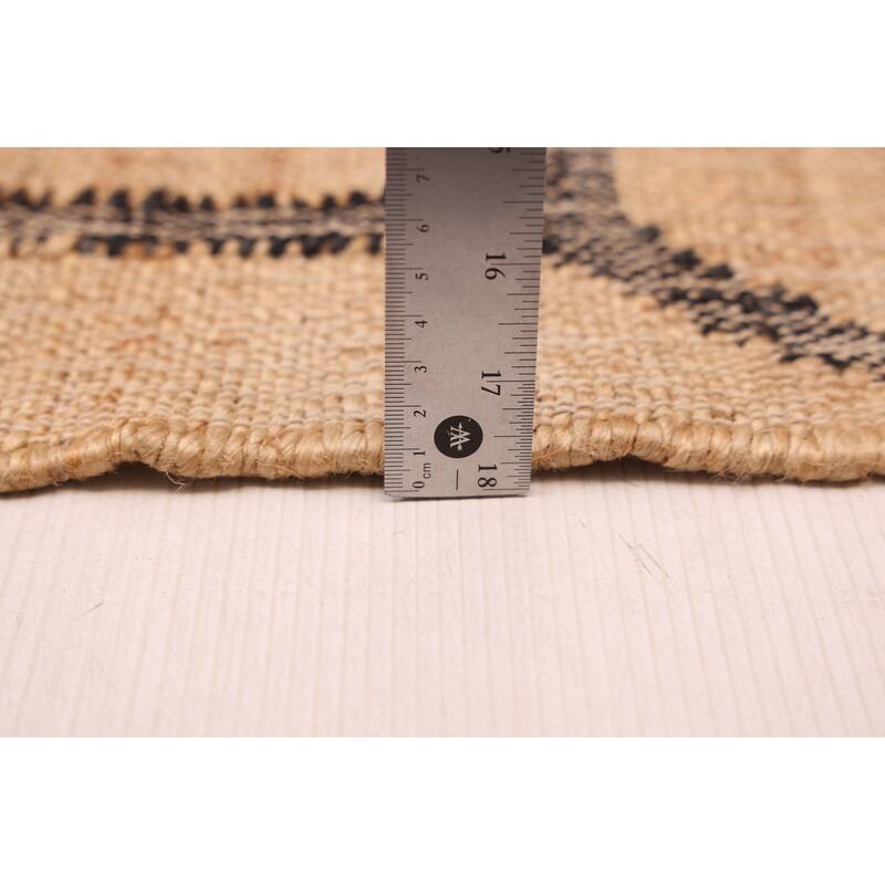 ECARPETGALLERY Flat-Weave Palas Denizli Tan Jute Kilim - 5'5 x 7'5