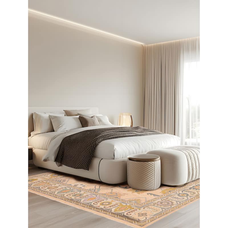 ECARPETGALLERY Hand-knotted Modern Oushak Light Copper Wool Rug - 8'11 x 11'10