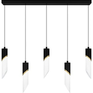 Alys 2-Light Integrated LED Matte Black Linear Chandelier